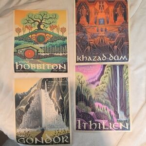 Fantasy Art Print Set - Hobbiton, Khazad-dûm, Gondor, Ithilien
